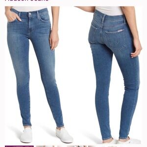 Hudson Jeans Denim Midrise Super Skinny Ancle Light Wash English Stretch Retro